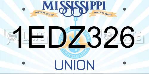 1EDZ326 Mississippi License Plate