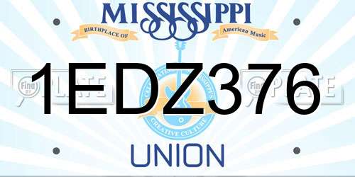 1EDZ376 Mississippi License Plate