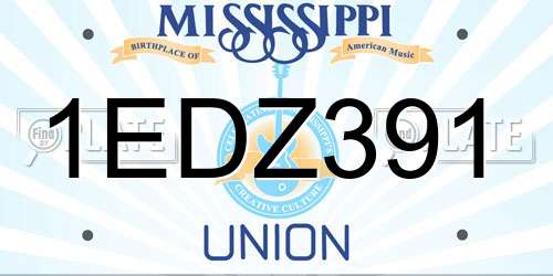 1EDZ391 Mississippi License Plate