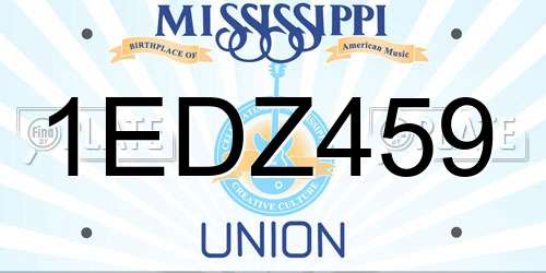 1EDZ459 Mississippi License Plate