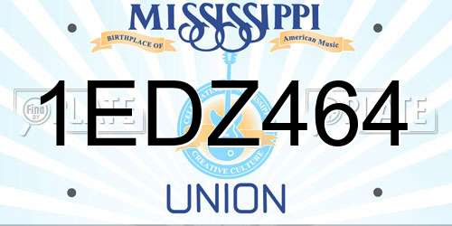 1EDZ464 Mississippi License Plate