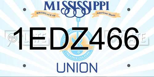 1EDZ466 Mississippi License Plate