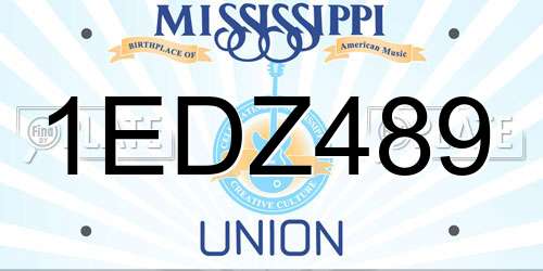 1EDZ489 Mississippi License Plate