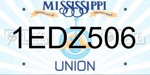 1EDZ506 Mississippi License Plate