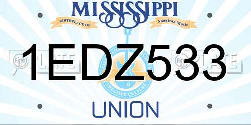 1EDZ533 Mississippi License Plate