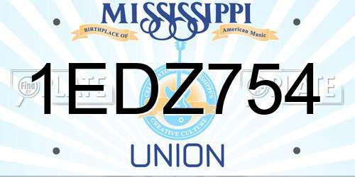 1EDZ754 Mississippi License Plate