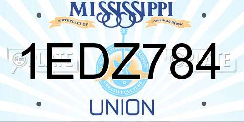 1EDZ784 Mississippi License Plate