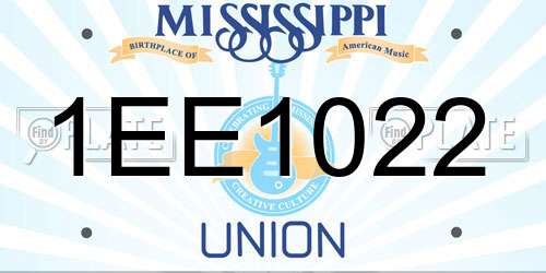 1EE1022 Mississippi License Plate