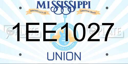 1EE1027 Mississippi License Plate
