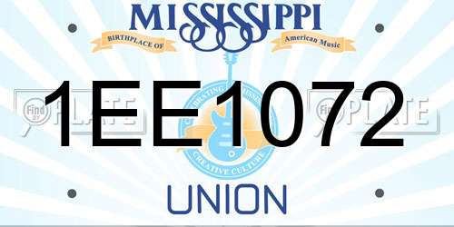 1EE1072 Mississippi License Plate