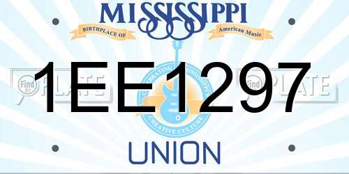 1EE1297 Mississippi License Plate