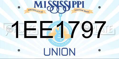 1EE1797 Mississippi License Plate