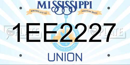 1EE2227 Mississippi License Plate