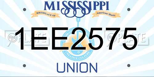 1EE2575 Mississippi License Plate