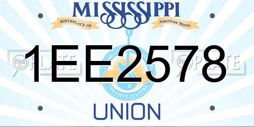 1EE2578 Mississippi License Plate
