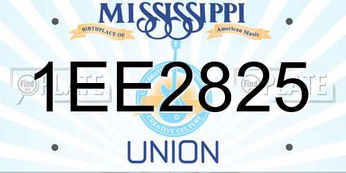 1EE2825 Mississippi License Plate