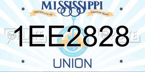 1EE2828 Mississippi License Plate