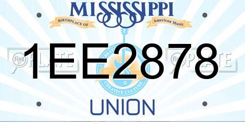 1EE2878 Mississippi License Plate