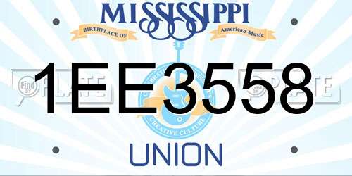 1EE3558 Mississippi License Plate