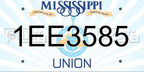 1EE3585 Mississippi License Plate