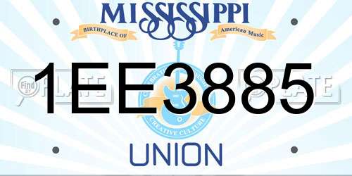 1EE3885 Mississippi License Plate