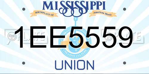 1EE5559 Mississippi License Plate