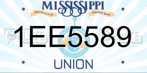1EE5589 Mississippi License Plate