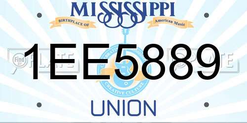 1EE5889 Mississippi License Plate