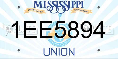 1EE5894 Mississippi License Plate