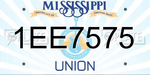 1EE7575 Mississippi License Plate