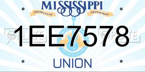 1EE7578 Mississippi License Plate