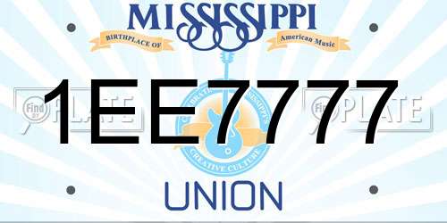 1EE7777 Mississippi License Plate