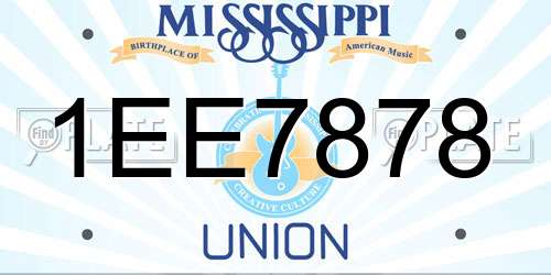 1EE7878 Mississippi License Plate