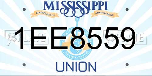 1EE8559 Mississippi License Plate