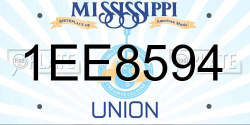 1EE8594 Mississippi License Plate