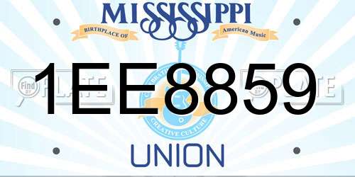 1EE8859 Mississippi License Plate