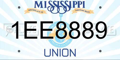 1EE8889 Mississippi License Plate
