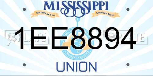 1EE8894 Mississippi License Plate