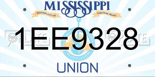 1EE9328 Mississippi License Plate