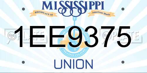 1EE9375 Mississippi License Plate