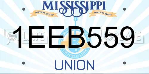 1EEB559 Mississippi License Plate