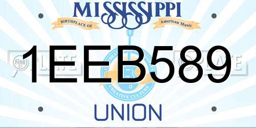 1EEB589 Mississippi License Plate