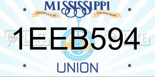 1EEB594 Mississippi License Plate