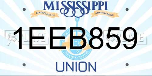 1EEB859 Mississippi License Plate