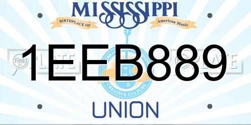 1EEB889 Mississippi License Plate