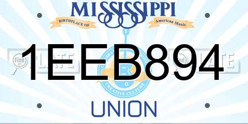 1EEB894 Mississippi License Plate