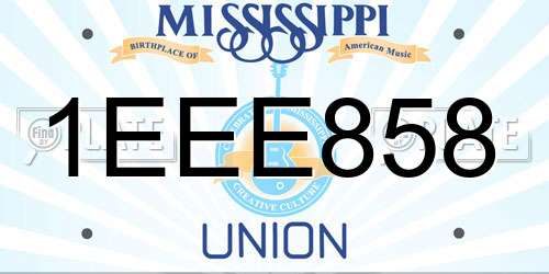 1EEE858 Mississippi License Plate