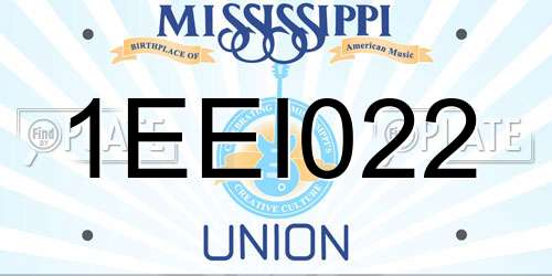 1EEI022 Mississippi License Plate