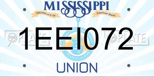 1EEI072 Mississippi License Plate
