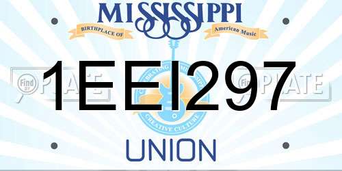 1EEI297 Mississippi License Plate